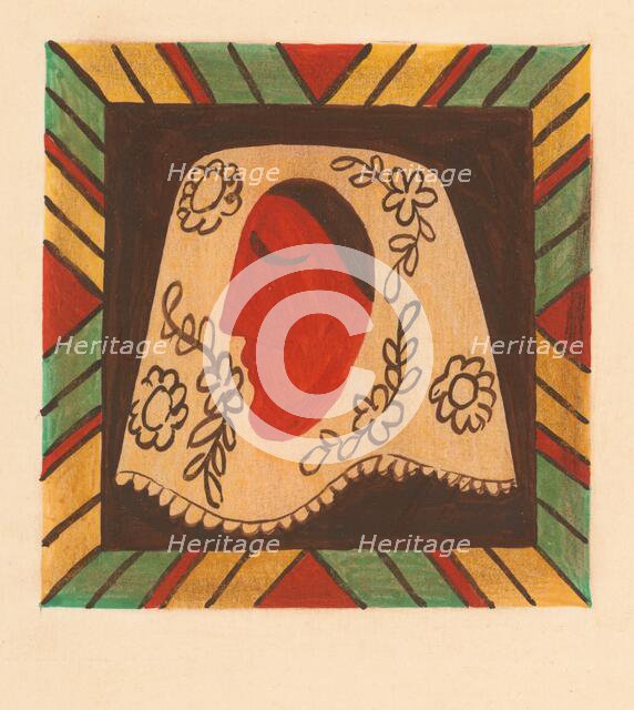 Girl's head in a scarf, 1937. Creator: Mikulas Galanda.