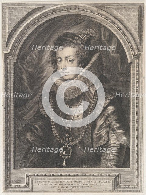 Portrait of Elisabeth of Bourbon, Queen of Spain, 1632., 1632. Creator: Paulus Pontius.