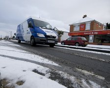 Van driving in slush, Blackfield 2009 Artist: Unknown.