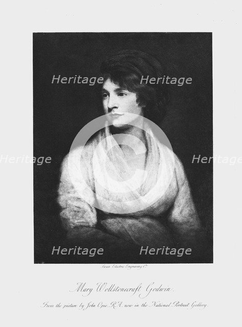 Mary Wollstonecraft, 18th century Anglo-Irish writer and feminist. Artist: Swan Electric Engraving Company
