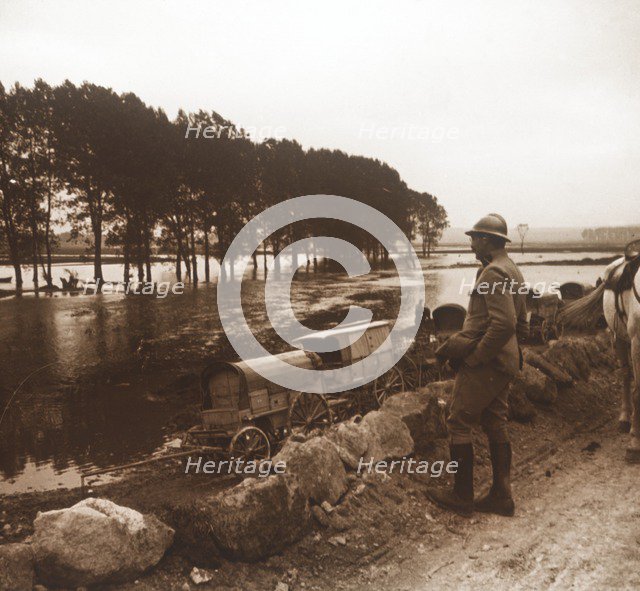 Damaged vehicles, Meuse, northern France, c1914-c1918. Artist: Unknown.