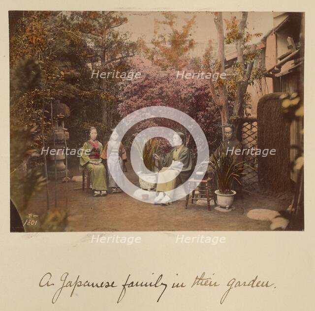 A Japanese family in their garden, about 1873-1883. Creator: Shinichi Suzuki I.