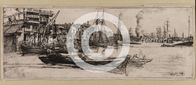 Thames Warehouses, 1859. Creator: James Abbott McNeill Whistler.
