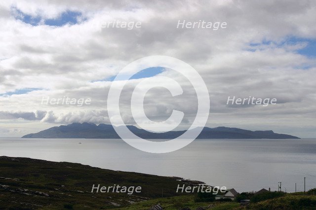 The island of Rum from Skye, Highland, Scotland.