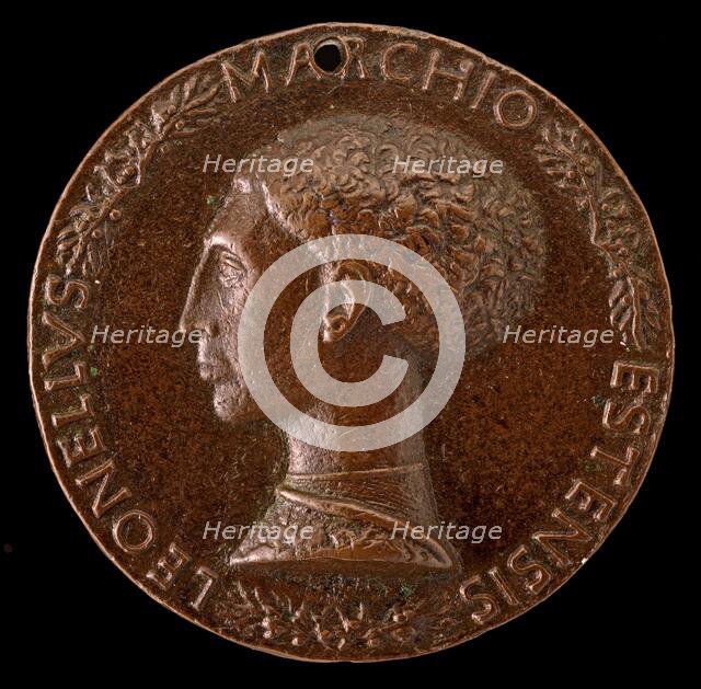 Leonello d'Este, 1407-1450, Marquess of Ferrara 1441 [obverse], c. 1443. Creator: Pisanello.