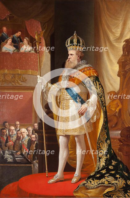 Emperor Peter II of Brazil at the opening of the General Assembly, 1872. Creator: Américo, Pedro (1843-1905).