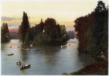 A lake in the Bois de Boulogne, Paris, c1900. Artist: Unknown