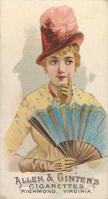 Plate 32, from the Fans of the Period series (N7) for Allen & Ginter Cigarettes Brands, 1889. Creator: Allen & Ginter.