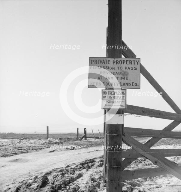 Kern County, California is largely in the hands of big landowners, 1939. Creator: Dorothea Lange.
