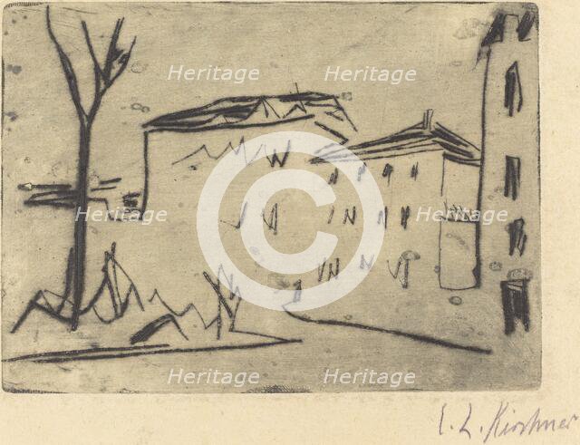 Street Corner in Dresden (Strassenecke Dresden), 1909. Creator: Ernst Kirchner.