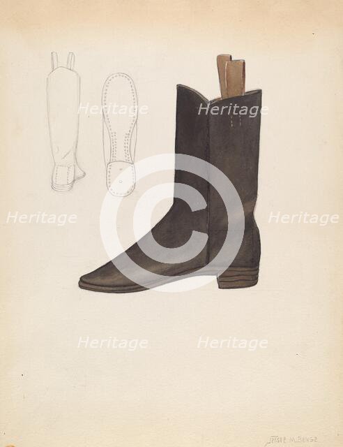 Boy's Boot, c. 1936. Creator: Jessie M. Benge.