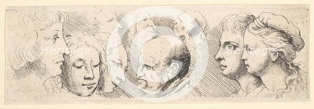 Head studies, 1644-52. Creator: Wenceslaus Hollar.