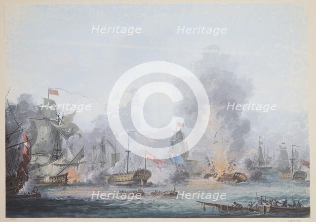 The Battle of Copenhagen on 2 April 1801, 1801. Creator: Boberg, Gustaf (active End of 18th-Early 19th cen.).