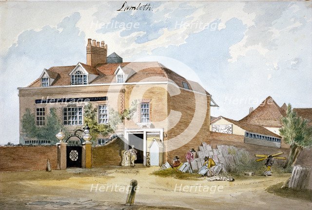 Coade stone factory, Narrow Wall, Lambeth, London, c1800. Artist: Anon