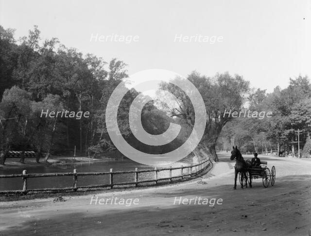 Wissahickon Creek and drive, Fairmount Park, Philadelphia, Pa., c1908. Creator: Unknown.