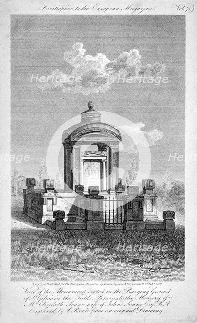 Monument in the churchyard of St Giles in the Fields, Holborn, London, 1817. Artist: Samuel Rawle