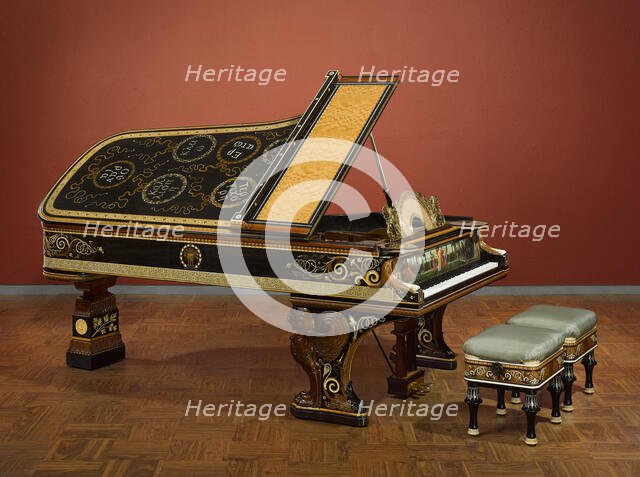 Model D Pianoforte And Stools, 1884-87. Creator: Sir Lawrence Alma-Tadema.