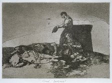 The Disasters of War, a series of etchings by Francisco de Goya (1746-1828), plate 48: 'Cruel lás…