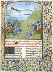 Ceasar and Pompey fighting the Gauls (Book 7), 1473-1476.  Creator: Master of the London Wavrin.