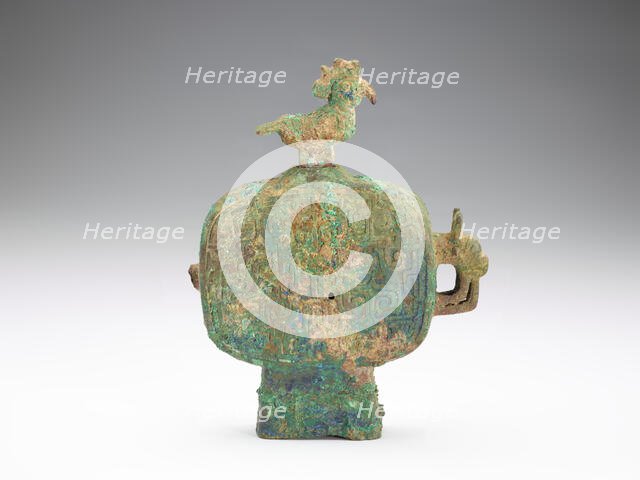 Ritual vessel (huo) with bird stopper, Eastern Zhou dynasty, 8th century BCE. Creator: Unknown.