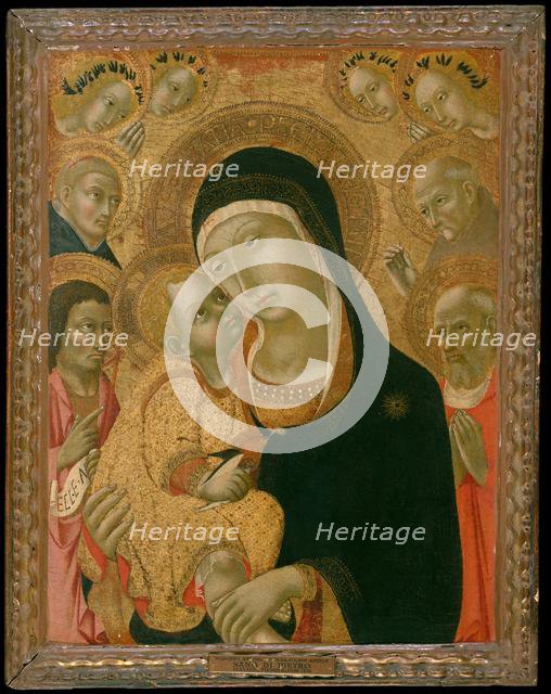 Madonna and Child with Saints John the Baptist, Jerome, Peter Martyr..., ca. 1425-before ca. 1467. Creator: Sano di Pietro.