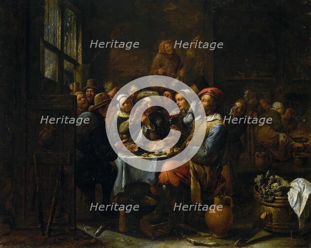 Interior of a Tavern, c. 1650-1660. Creator: Tilborgh (Tilborch), Gillis van (c. 1625-c. 1678).