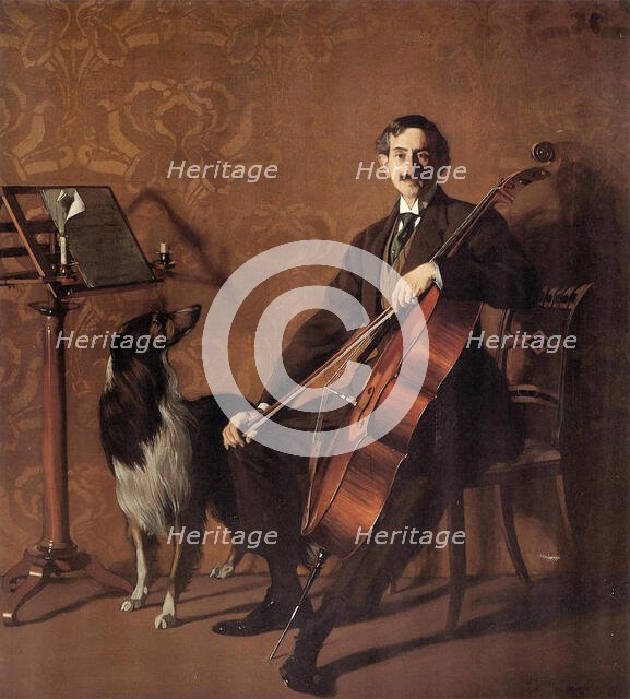 Portrait of the cellist Juan de Azurmendi, 1909. Creator: Zuloaga y Zabaleto, Ignacio (1870-1945).