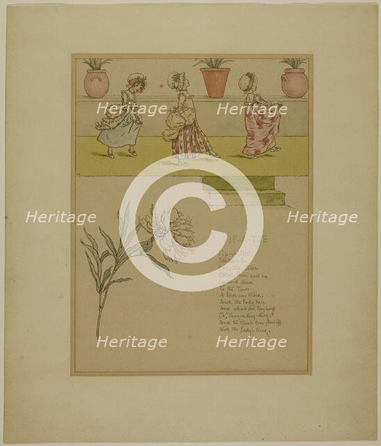 Study for Tip a Toe, from Marigold Garden, 1885. Creator: Catherine Greenaway.