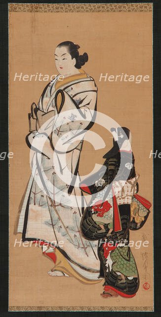 Yujo and a girl (kamuro), Edo period, 1615-1868. Creator: Unknown.