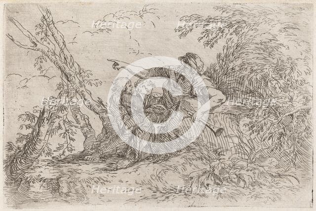 Shepherd in a Landscape, c. 1660/1661. Creator: Salvator Rosa.