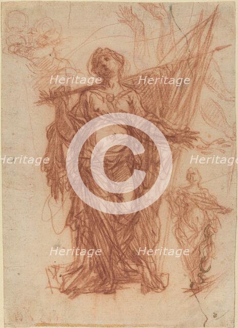 Female Saint Carrying a Banner [recto]. Creator: Baldassare Franceschini.