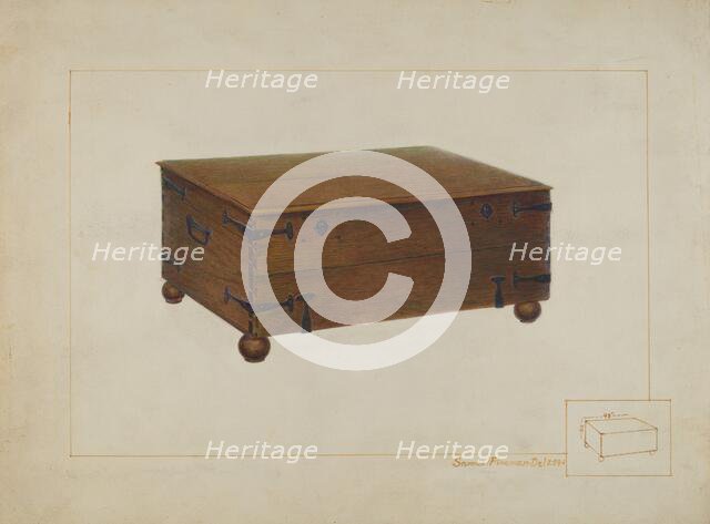 Money Chest in Old Swedes Church, c. 1938. Creator: Samuel Fineman.