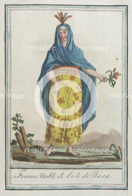 Costumes de Différents Pays, 'Femme Noble de l'Isle de Java', c1797. Creators: Jacques Grasset de Saint-Sauveur, LF Labrousse.