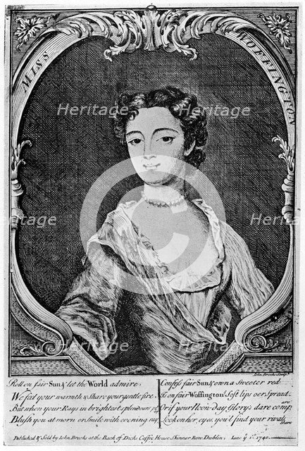 Margaret 'Peg' Woffington (1720-1760), Irish actress, 18th century (1905).Artist: John Brooks