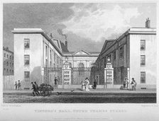 View of Vintners' Hall, Upper Thames Street, City of London, 1830.                                   Artist: R Acon