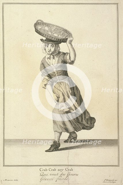 'Crab Crab any Crab', Cries of London, (c1688?). Artist: Pierce Tempest