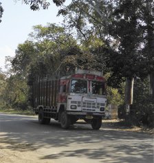 Tata truck with heavy load, India. Creator: Unknown.