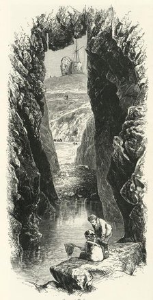 'Caves at Tenby', c1870.