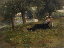 Man Reclining beside a Stream, late 19th-early 20th century. Creator: Eliphalet Frazer Andrews.