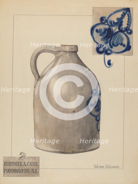 Jug, c. 1937. Creator: Yolande Delasser.