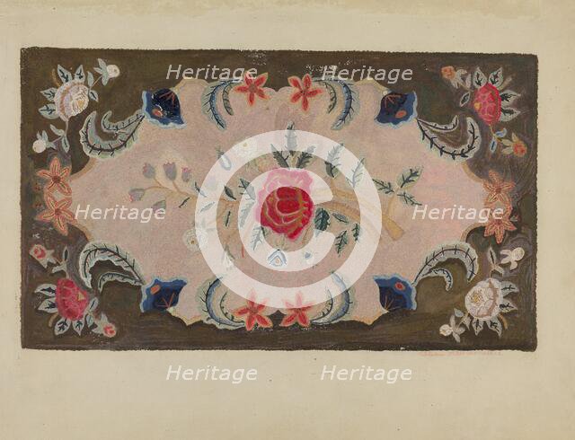 Hooked Rug, c. 1936. Creator: Mosseller, Lillian M..
