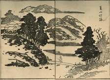 Landscape with figure crossing a bridge, 1809, (1924).  Creator: Ogura Tokei.
