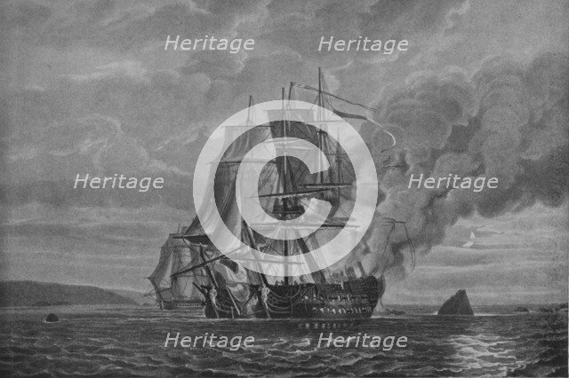 'The 'Mars' and 'L'Hercule'', c1799. Artist: Nicholas Pocock.