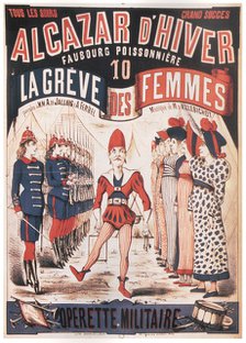 Poster for the Operetta La Grêve des femmes by A. de Villebichot, 1879-1880. Artist: Lévy, Charles (1820-1899)