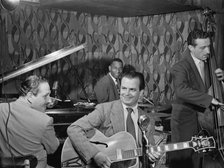 Portrait of Mike Bryan, Sanford Gold, Cozy Cole, and Jack Lesberg, Famous Door, N.Y., ca. Oct. 1947. Creator: William Paul Gottlieb.