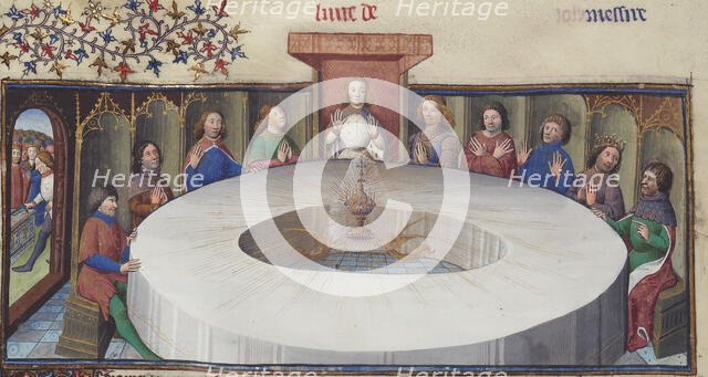 The Appearance of the Holy Grail. From Queste del Saint-Graal, 15th century. Creator: Anonymous.