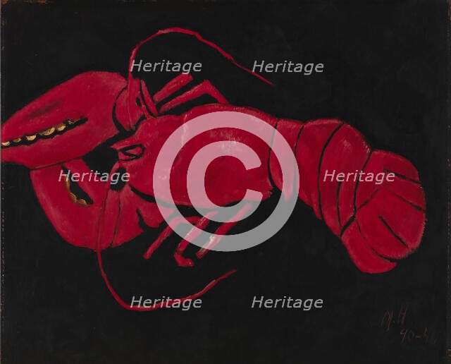 (Lobster on Black Background), 1940-1941. Creator: Marsden Hartley.