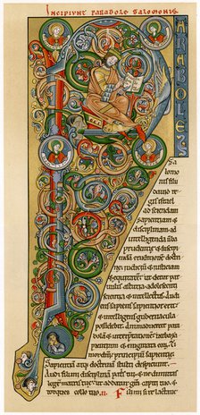 Illuminated iniitial 'P', 1172. Artist: Unknown