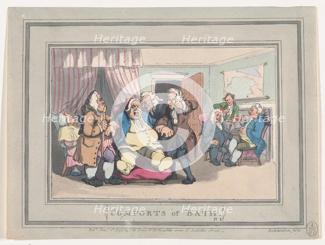Comforts of Bath, Plate 1, January 6, 1798., January 6, 1798. Creator: Thomas Rowlandson.