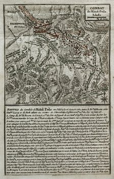 Seven Years War (1756-1763): Map of Mittel Peile, Battle of Reichenbach (August 16, 1762), 1765. Creator: Jean de Beaurain.
